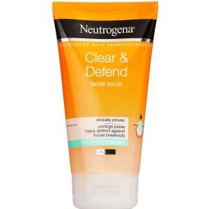 Neutrogena Clear & Defend Facial Scrub, 150 ml (Restlager)